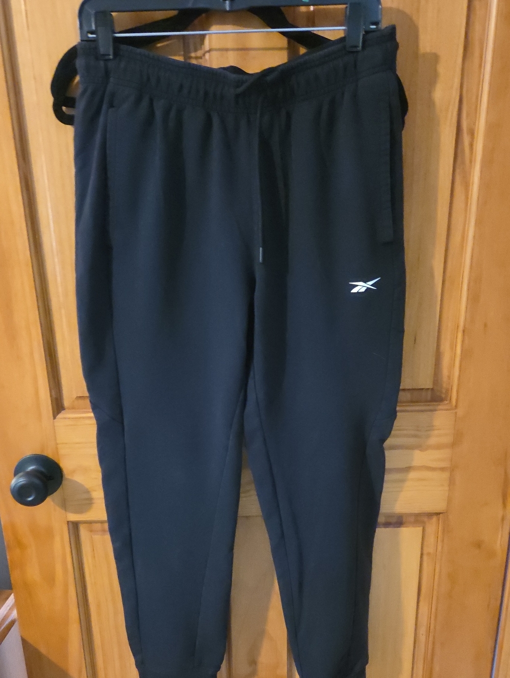2 Pair Reebok Black  And Tan Athletic Joggers with White Logo
